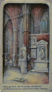 Print - The Grave of Charles Dickens in Poets Corner Westminster Abbey